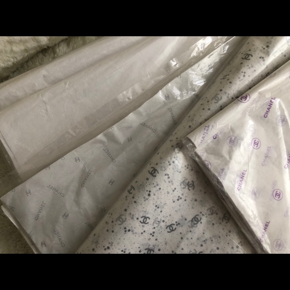 Chanel Silver Stars Tissue Paper